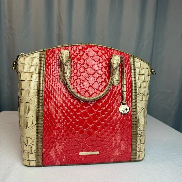 Candy Apple Red & Tan Designer Women's Bag - Picture 1 of 10
